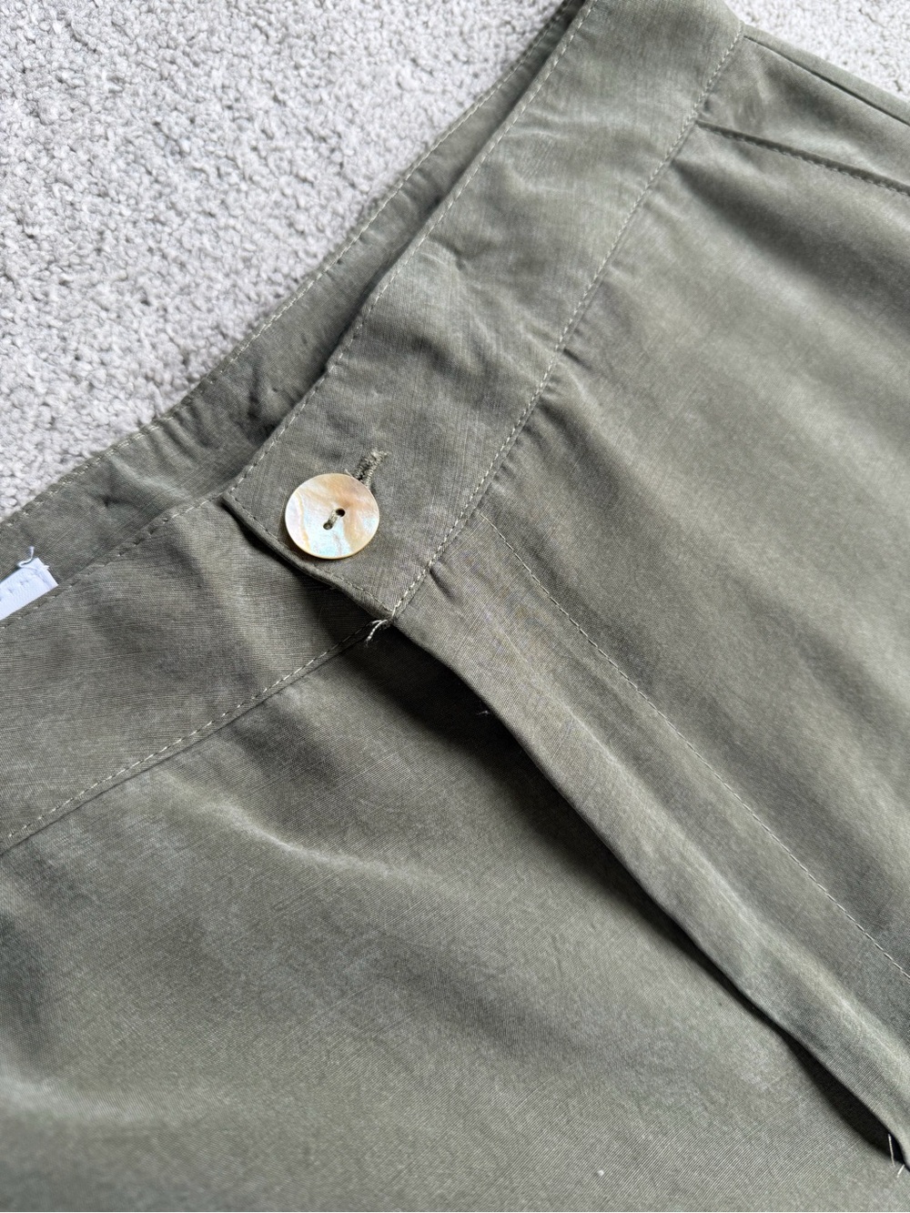 Zara Olive Wide-Leg Silk Pants